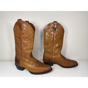 Ariat Men's Boots 9.5 EE Brown Caramel Leather Blue/Brown‎ Stitch